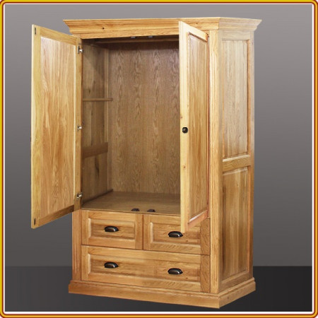 Solid Oak - 1m2 : Tủ Áo Gỗ Sồi + 2 Cánh Lá Sách